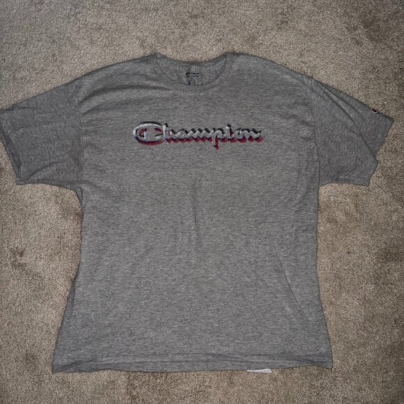 SOLD-Men's XXL Champion Logo Tee - Gray Heather T-Shirt - EUC 2XL - Picture 1 of 6